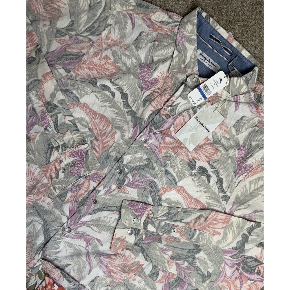NWT Tommy Bahama Men's XL Shirt Coastline Cord Lush Vines Sweet Chili Floral‎